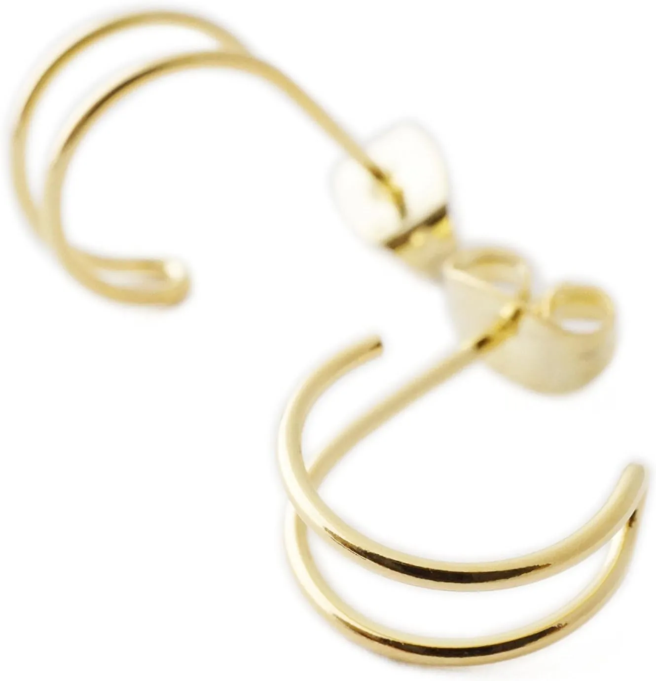 HONEYCAT Double Hoop Hug Earrings | Minimalist, Delicate Jewelry