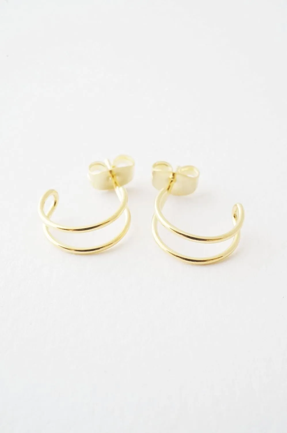 HONEYCAT Double Hoop Hug Earrings | Minimalist, Delicate Jewelry
