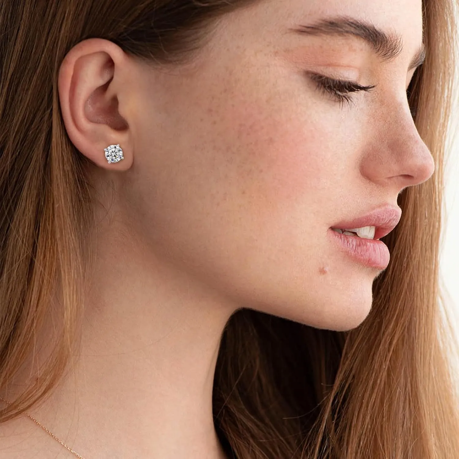 Hypoallergenic Earrings for Women: 925 Sterling Silver Rainbow Moonstone/Opal/Turquoise Screw Back Stud Earrings for Sensitive Ears Small Round Earrings Christmas Mother Day Jewelry Gifts (5mm/7mm)