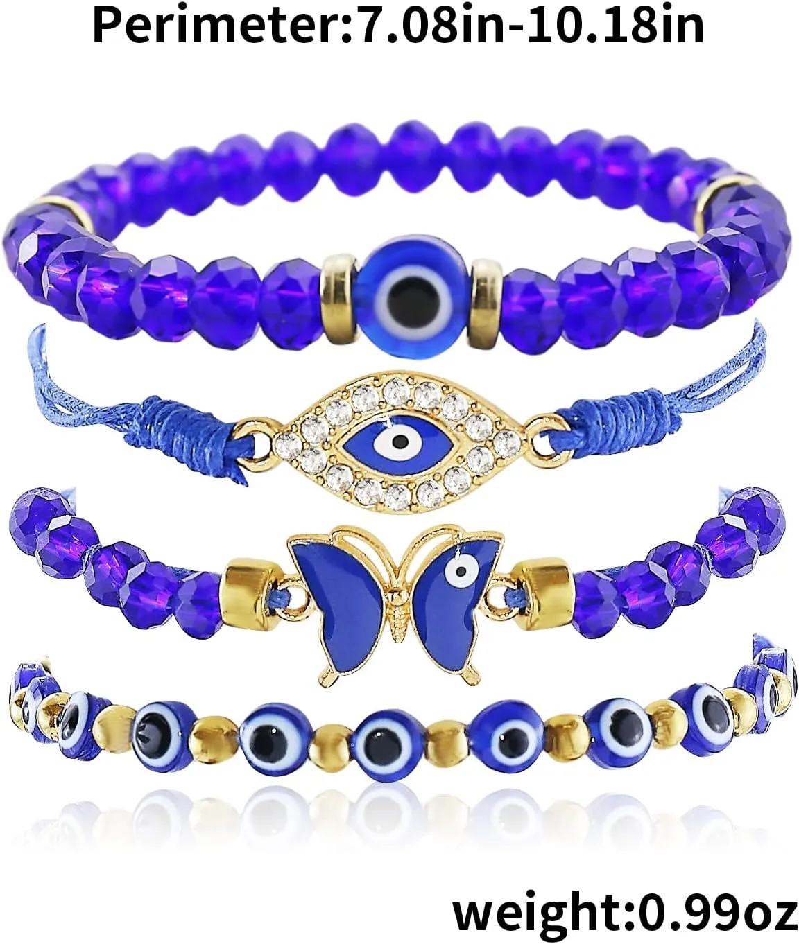INENIMARTJ Blue Butterfly Bracelet for Women Handmade Blue Friendship Bracelet Adjustable Woven Rope Knot Butterfly Bracelet Butterfly Charm Lucky Bracelet Friendship Jewelry Accessories
