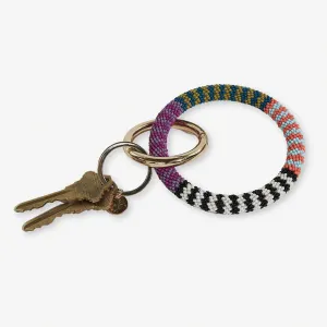 Ink   Alloy Chloe Stripes Key Ring Multi Color