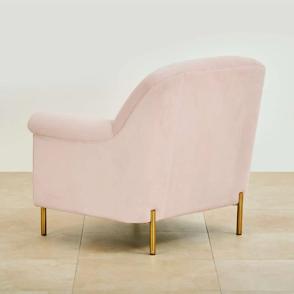 Inox Kings-well Barrel Accent Chair in Pink