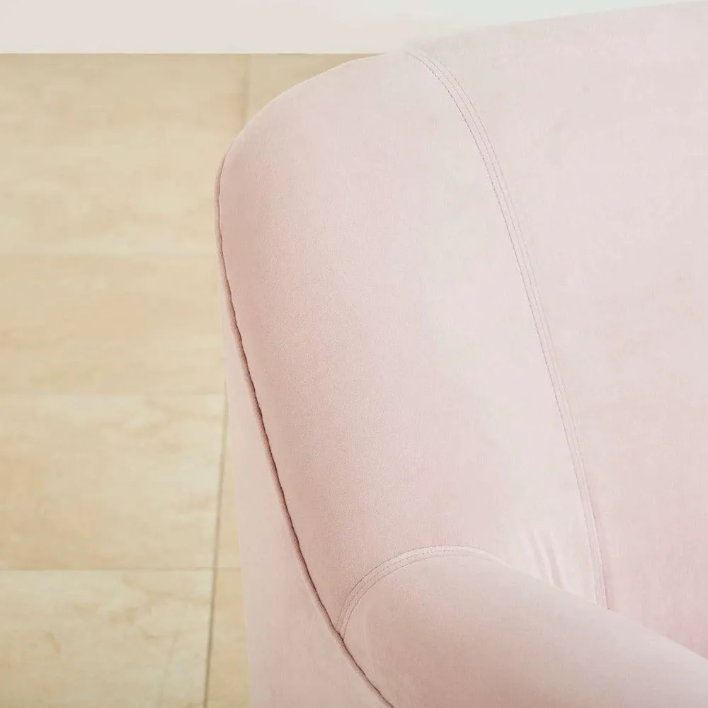 Inox Kings-well Barrel Accent Chair in Pink
