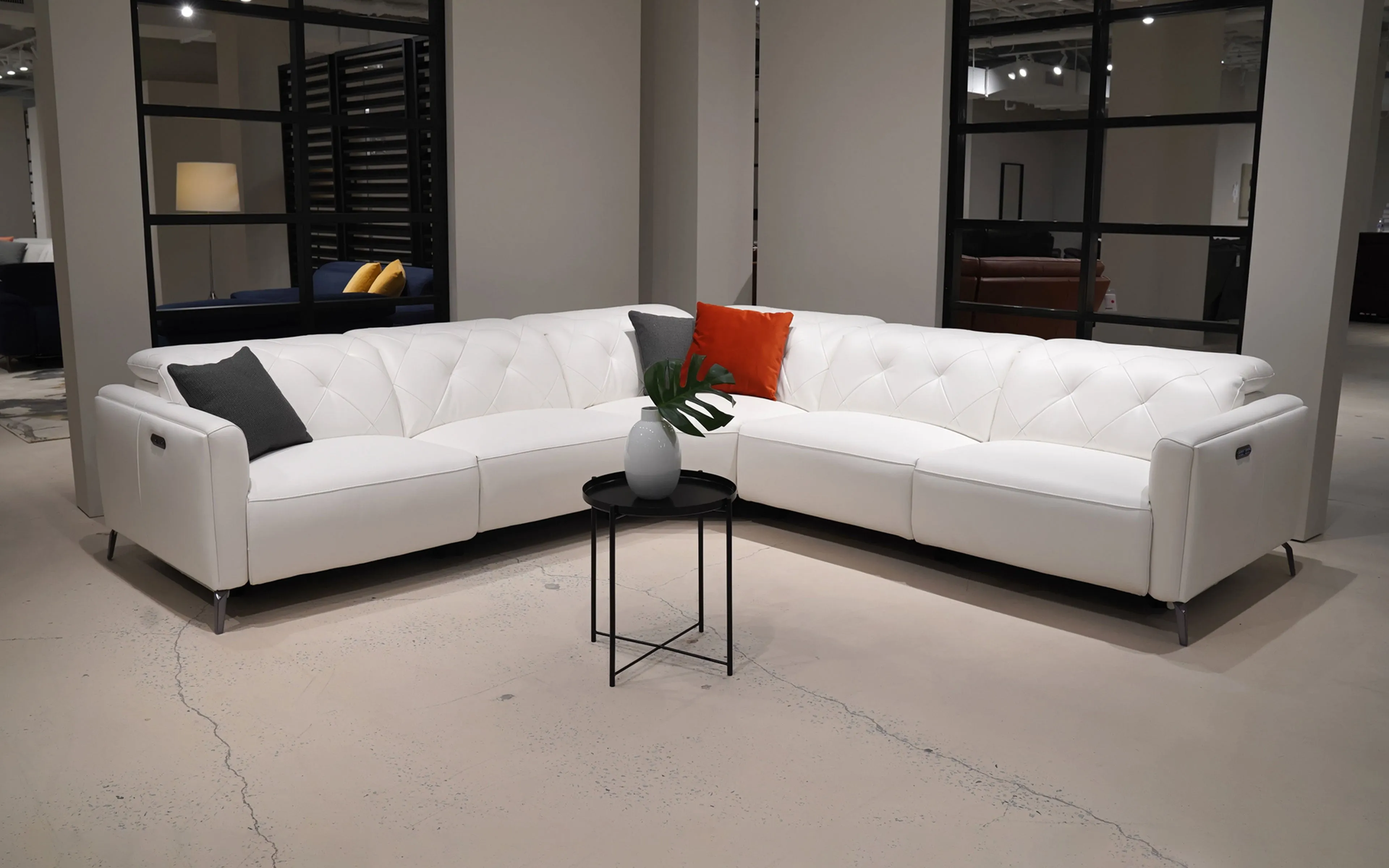 Iona Leather Recliner Sectional Sofa