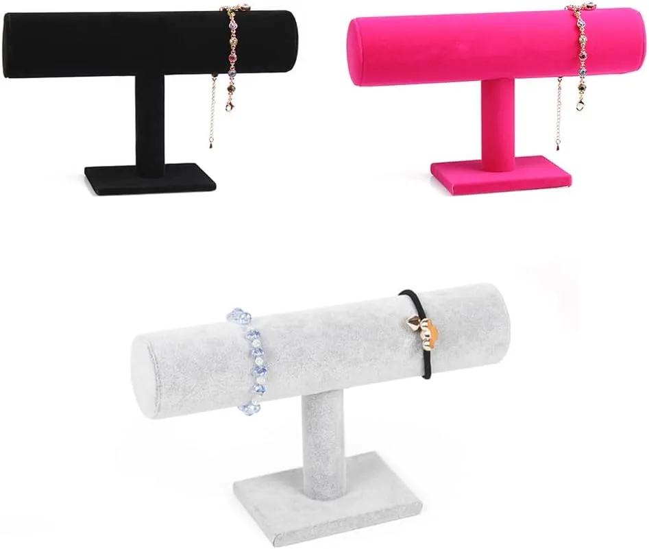 Jewelry Holder Stand,Necklace Bracelet Holder,T-Bar Bracelet Watch Holder,Gift for Wife, Girl Friend, Family(3 Colors)