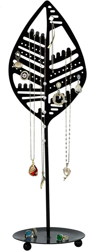 Jewelry Stand Jewelry Holder Organizer, Necklace Organizer with Ring Tray, Sturdy Jewelry Hanger for NecklaceJewelry Tower Storage Rack Tree for Bracelets Earrings Rings