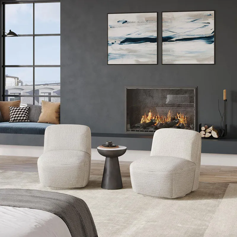 Josie Swivel Accent Chair in Mink or Snow