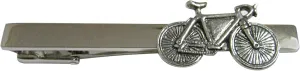 Kiola Designs Silver Toned Textured Bicycle Square Tie Clip