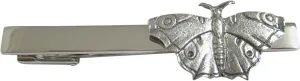 Kiola Designs Silver Toned Textured Butterfly Square Tie Clip