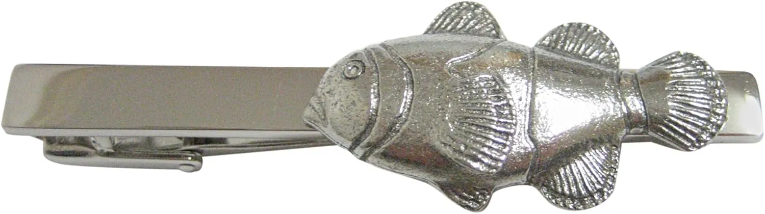 Kiola Designs Silver Toned Textured Clownfish Square Tie Clip