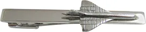 Kiola Designs Silver Toned Textured Concord Plane Square Tie Clip