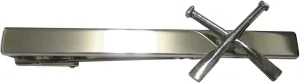Kiola Designs Silver Toned Textured Crossed Rowing Oars Tie Clip