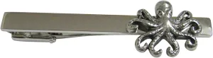 Kiola Designs Silver Toned Textured Octopus Square Tie Clip