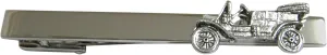 Kiola Designs Silver Toned Textured Retro Car Square Tie Clip