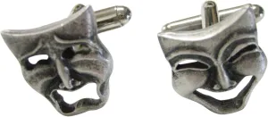 Kiola Designs Textured Drama Happy and Sad Mask Cufflinks
