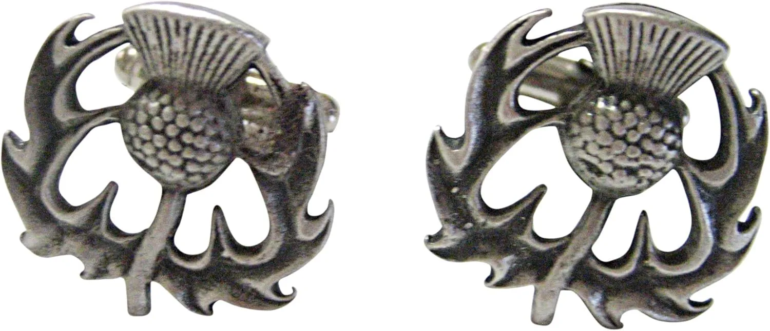 Kiola Designs Textured Scottish Thistle Cufflinks