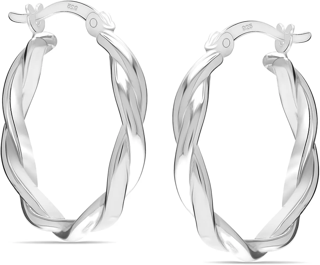 LeCalla 925 Sterling Silver Hoop Earrings | Lightweight Click-Top Gold Plated Anchor Infinity Earrings for Women