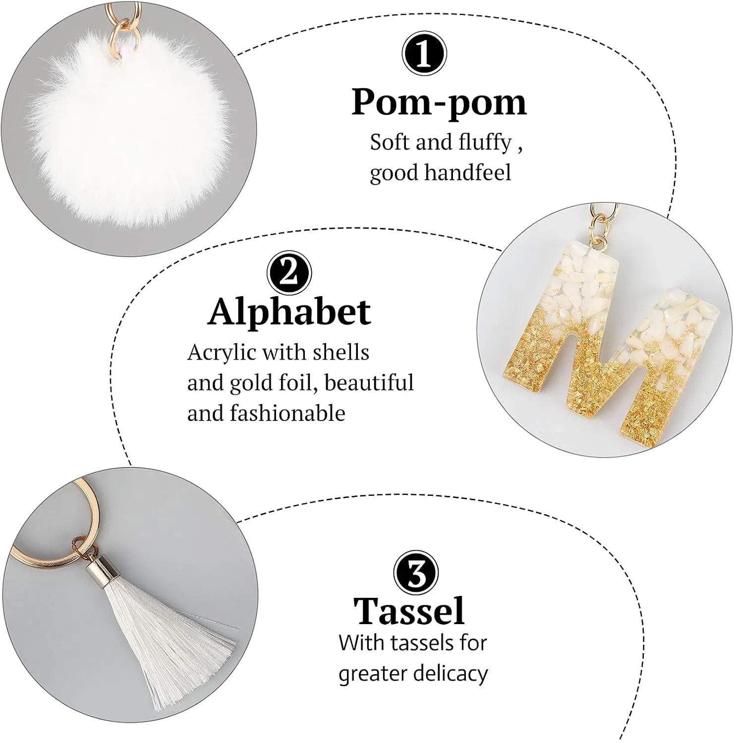 Letter Keychain with Tassels Plush