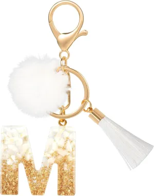 Letter Keychain with Tassels Plush