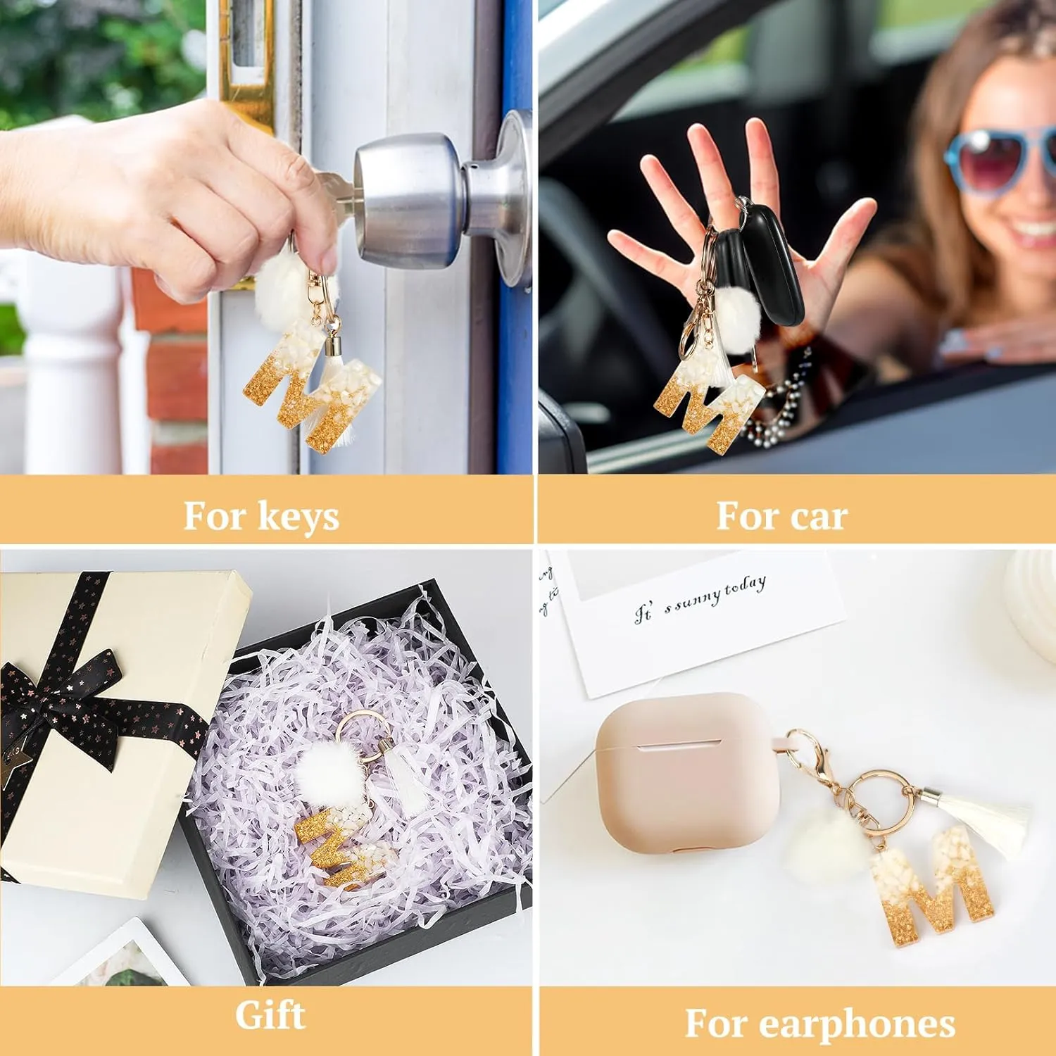 Letter Keychain with Tassels Plush