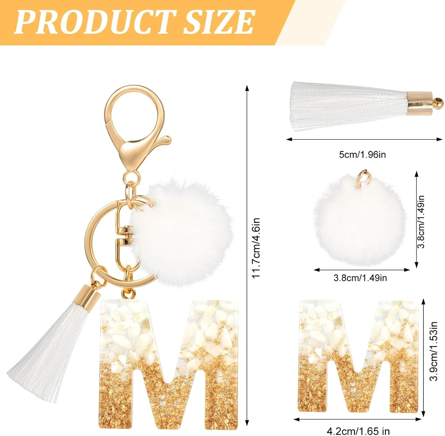 Letter Keychain with Tassels Plush