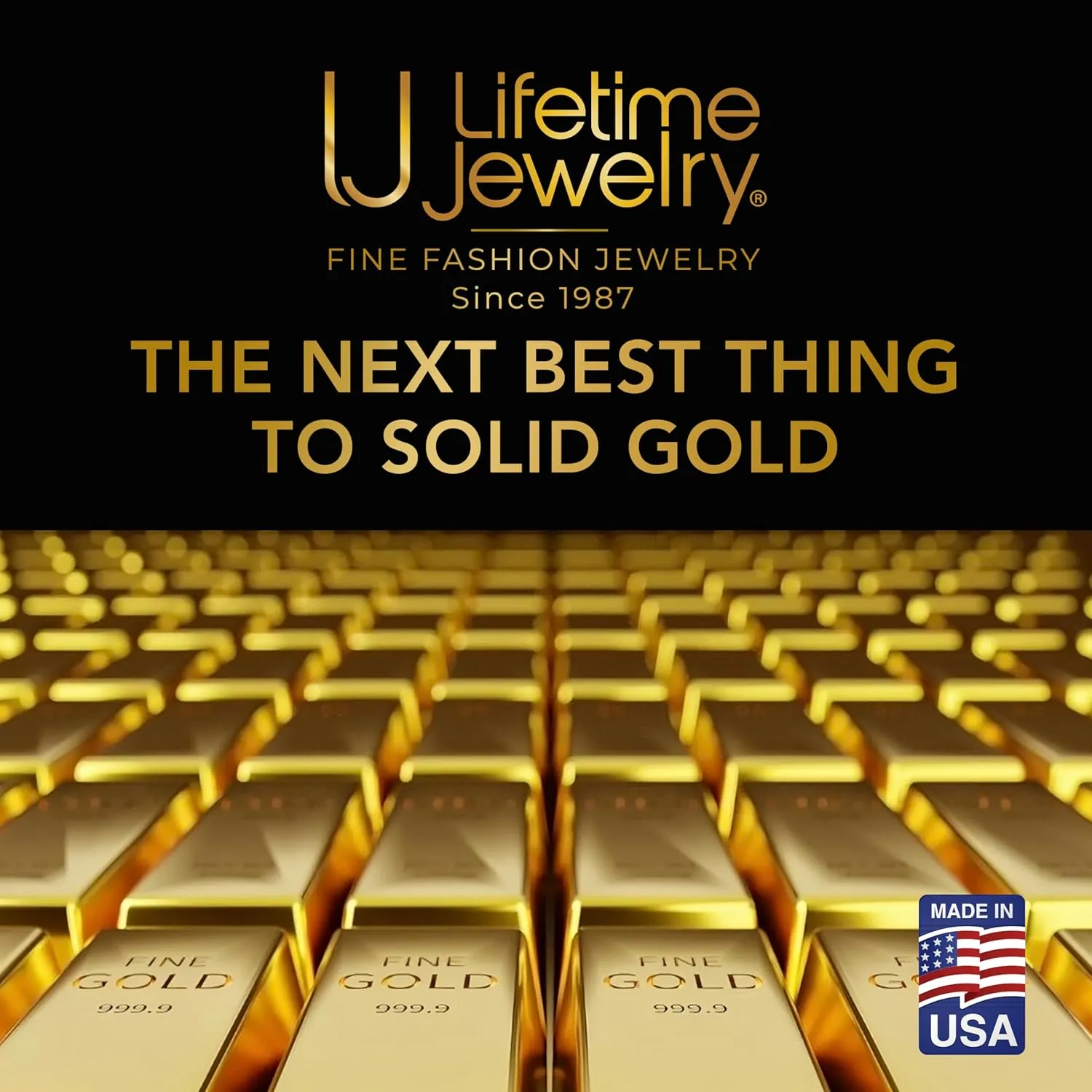 LIFETIME JEWELRY 9mm Miami Curb Cuban Link Chain Necklace 24k Gold Plated