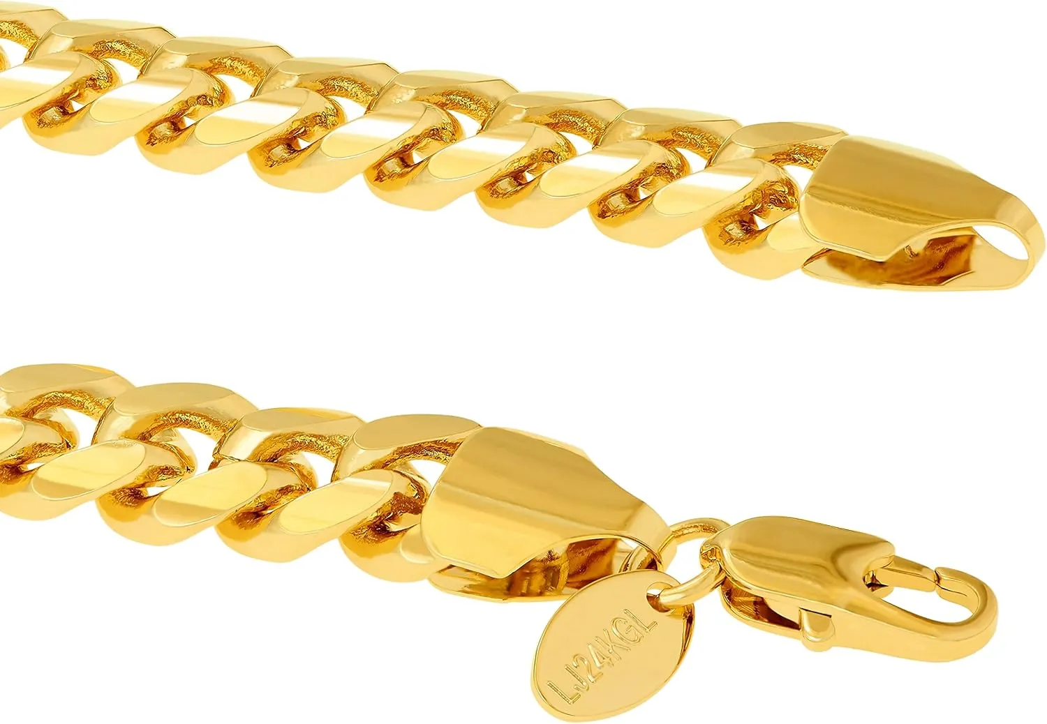 LIFETIME JEWELRY 9mm Miami Curb Cuban Link Chain Necklace 24k Gold Plated