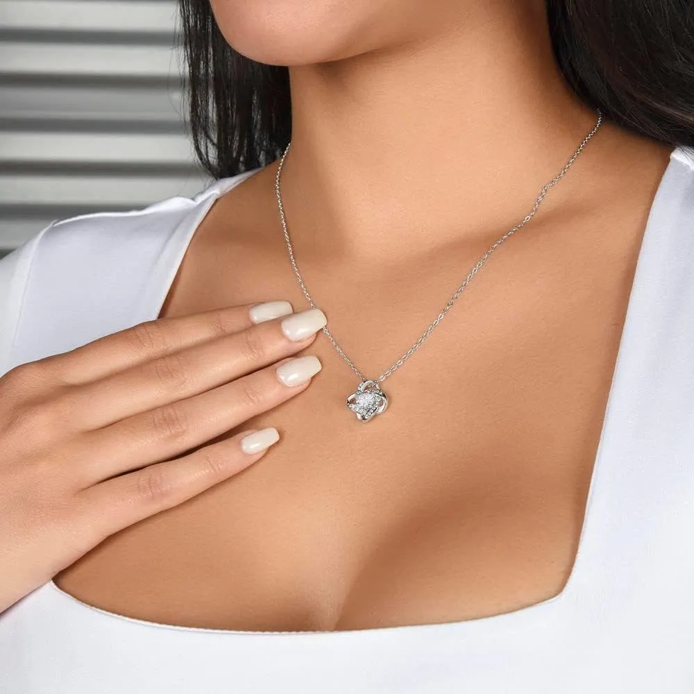 Love Knot Necklace. To My Wife. Necklace With Message Card And Gift Box, Gifts For Wife.