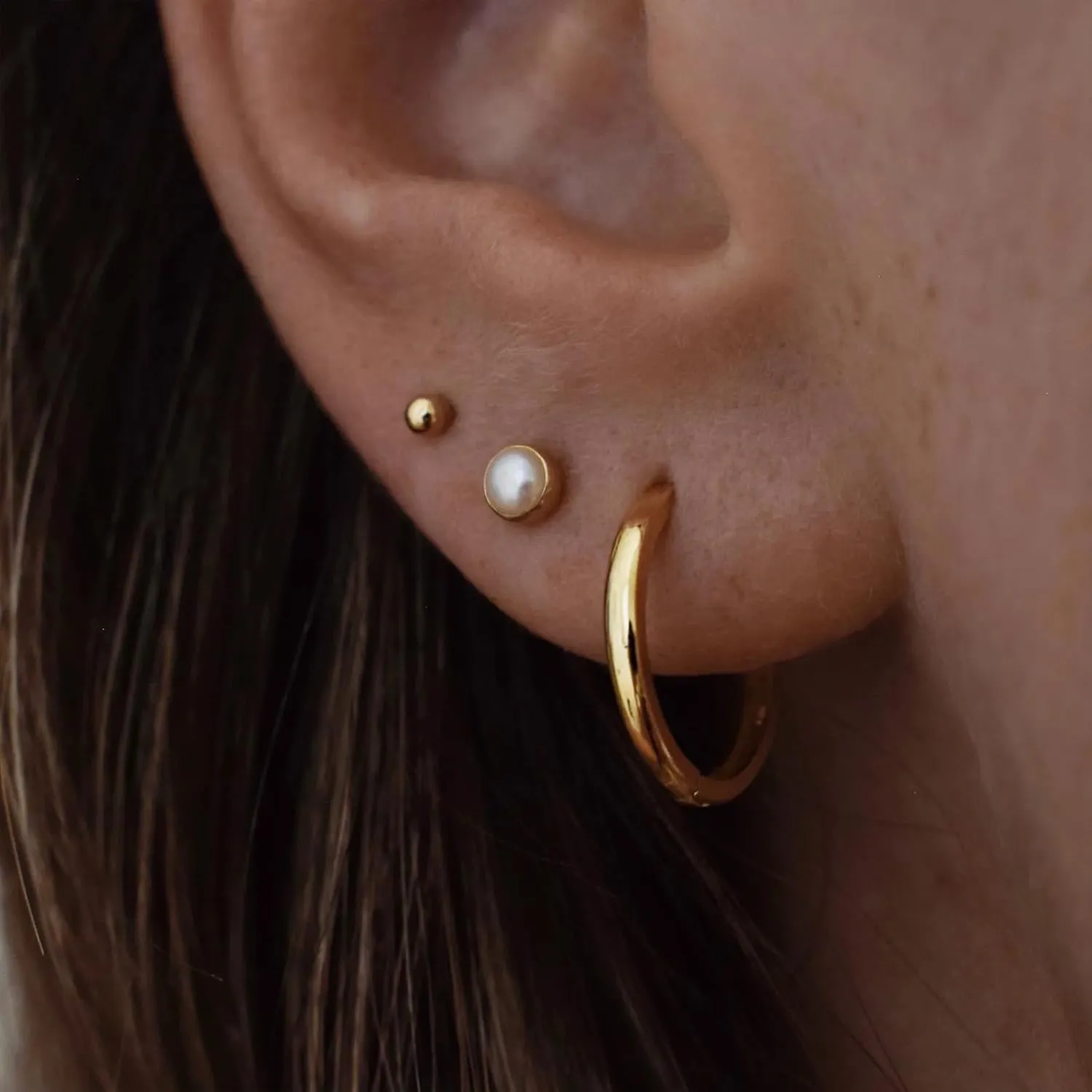 LUCA SMITH 3Pairs Small Gold Huggie Hoop Earrings Set for Women Men, 14K Gold Plated Tiny Hypoallergenic Lightweight Earrings for Sensitive Ears, Everyday Earrings for Cartilage Piercings