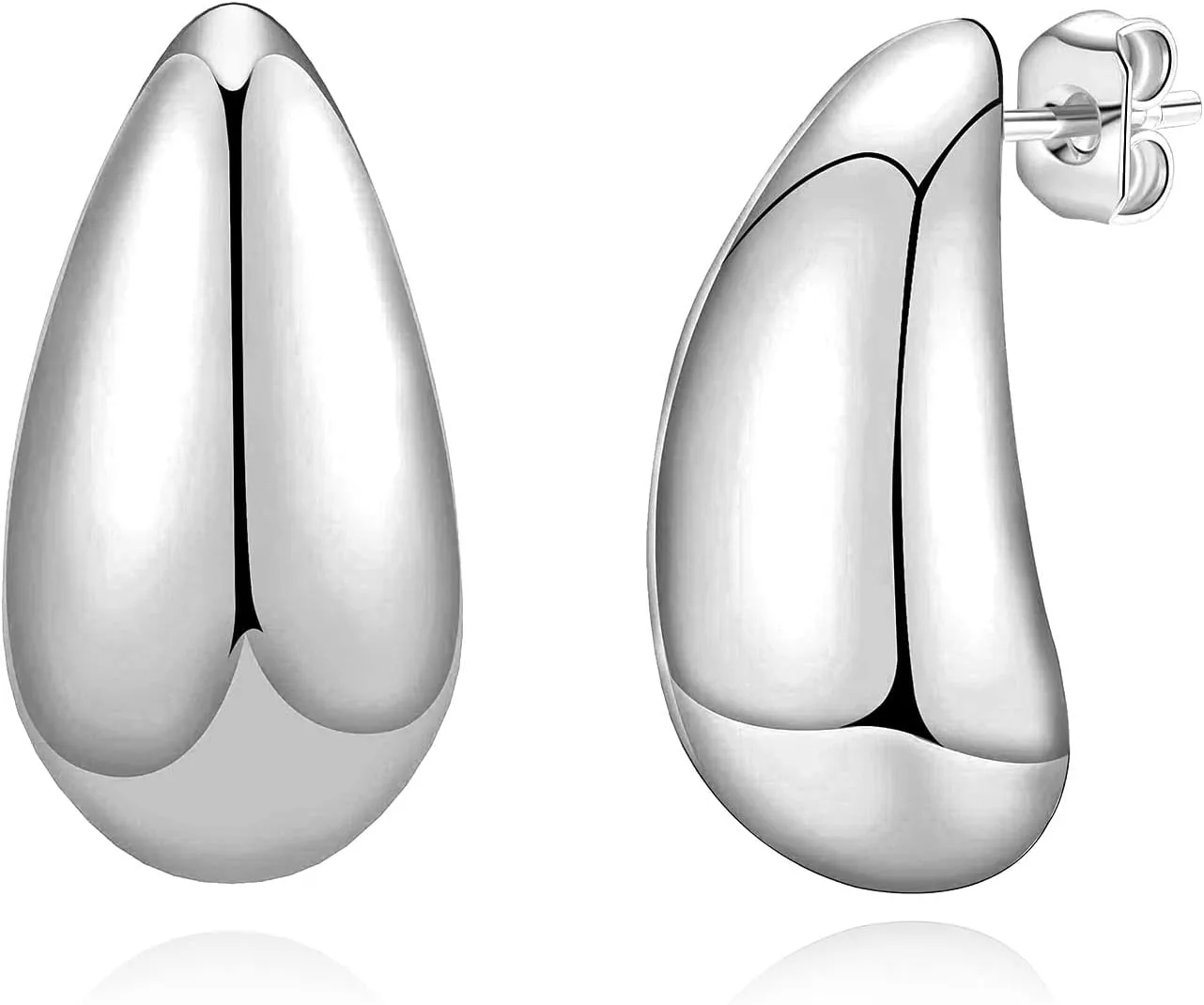 Luxval Earrings for Women Bottega Earring Dupes Lightweight Chunky Gold Hoop Earrings for Women, Hypoallergenic 925 Sterling Silver/14K Gold Plated Open Hoops Earrings Fashion Jewelry for Women Teen Girls