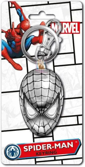 Marvel Spider-Man Head Pewter Key Ring