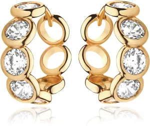 MEVECCO Gold Hoop Earrings for Women 18K Gold Plated Hoop Earrings Handmade Tiny Minimalism Cubic Zircon Hoop Hypoallergenic Earrings for Everyday Jewelry
