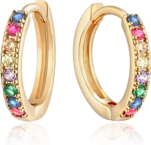 MEVECCO Gold Hoop Earrings for Women 18K Gold Plated Huggie Earrings Handmade Simple Minimalism Hoop Hypoallergenic Earrings for Everyday Jewelry