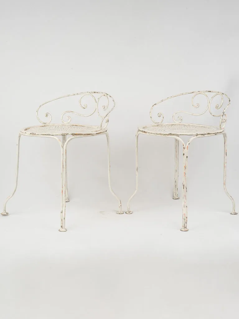 Mid-Century Wrought Iron Chairs with Low  Backrests, 22½"