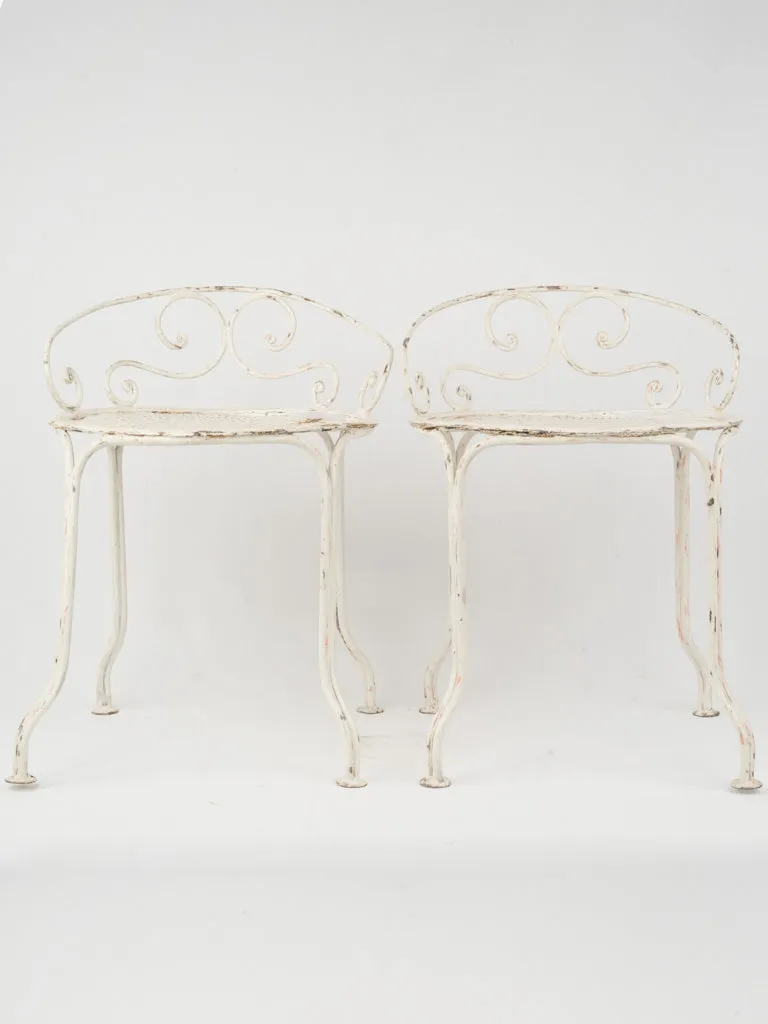 Mid-Century Wrought Iron Chairs with Low  Backrests, 22½"