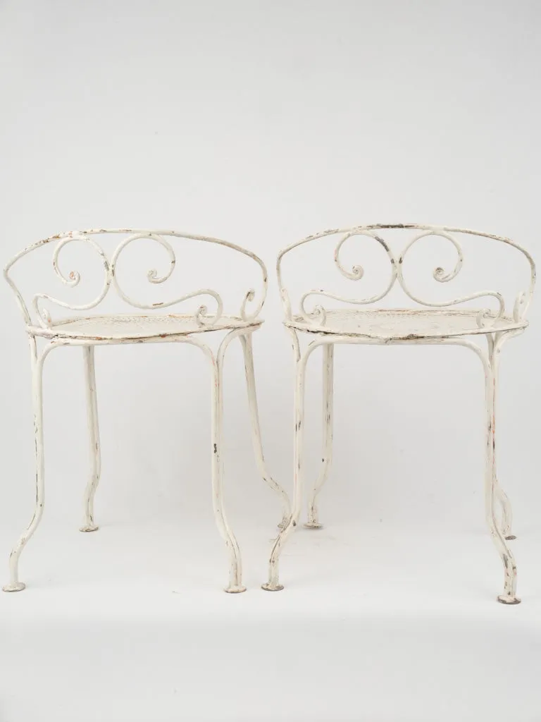 Mid-Century Wrought Iron Chairs with Low  Backrests, 22½"