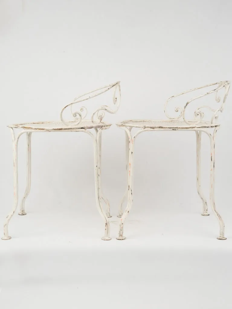Mid-Century Wrought Iron Chairs with Low  Backrests, 22½"