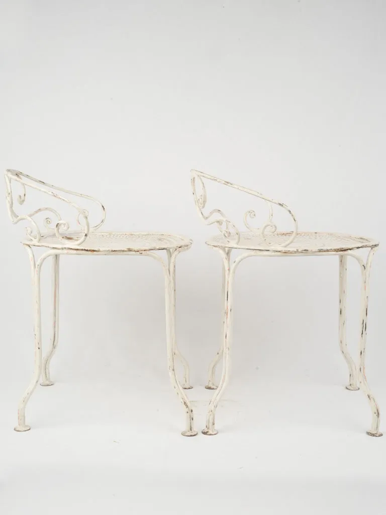 Mid-Century Wrought Iron Chairs with Low  Backrests, 22½"