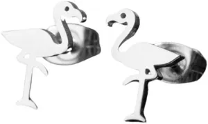 Minimalist Flamingo Small Stud Earrings for Women Teen Girls Stainless Steel Bird Animal Cartilage Tiny Studs Earring Cute Jewelry Gifts Christmas