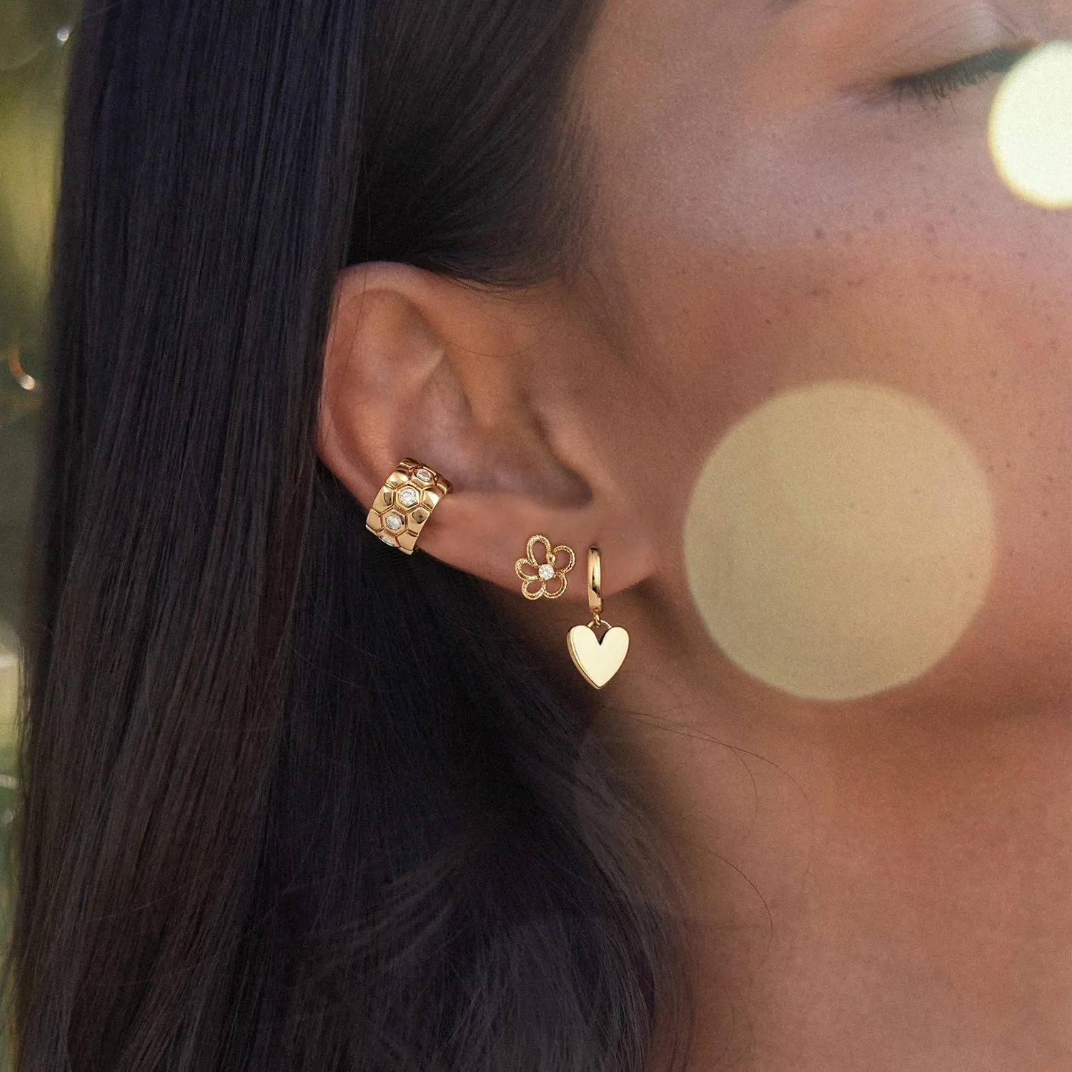 MYEARS Women Ear Cuff Earrings Gold Non Pierced Cartilage Clip on Open Wrap Hoop 14K Gold Plated Simple Hypoallergenic Everyday Jewelry