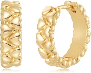 MYEARS Women Earrings Gold Huggie 14K Gold Plated Small Simple Hypoallergenic Everyday Jewelry
