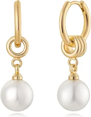 MYEARS Women Earrings Gold Huggie Hoop Dangle Drop 14K Gold Plated Small Simple Hypoallergenic Everyday Jewelry