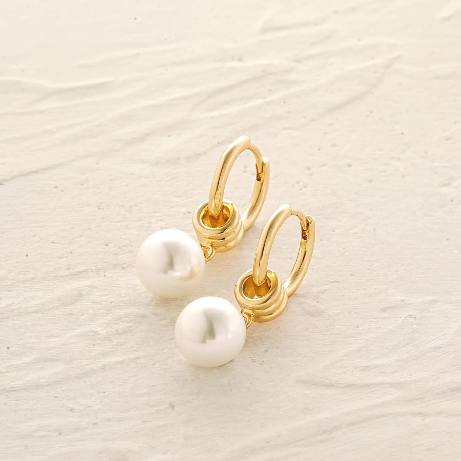 MYEARS Women Earrings Gold Huggie Hoop Dangle Drop 14K Gold Plated Small Simple Hypoallergenic Everyday Jewelry