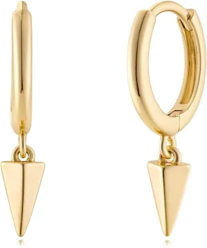 MYEARS Women Earrings Gold Huggie Hoop Dangle Drop 14K Gold Plated Small Simple Hypoallergenic Everyday Jewelry