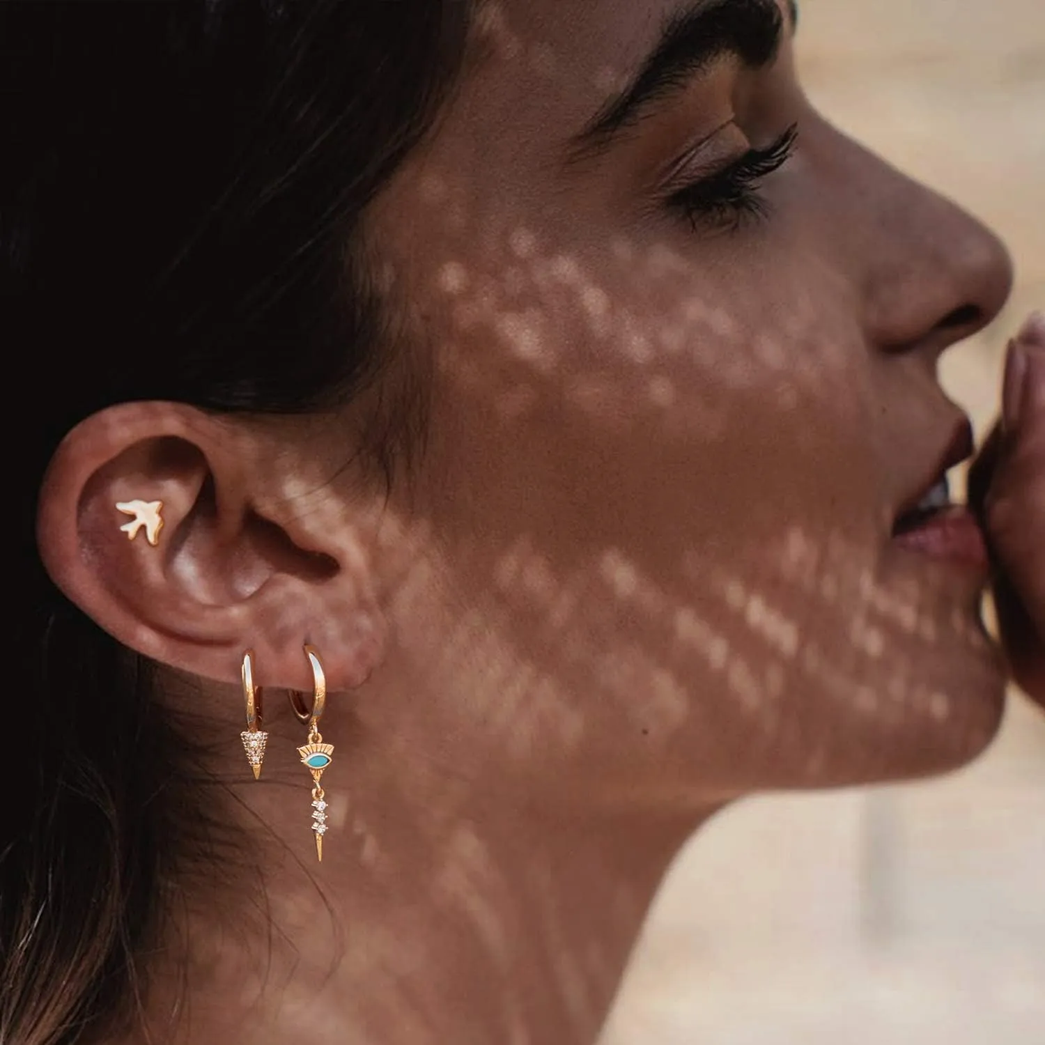 MYEARS Women Earrings Gold Huggie Hoop Dangle Drop 14K Gold Plated Small Simple Hypoallergenic Everyday Jewelry
