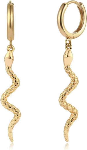 MYEARS Women Earrings Gold Huggie Hoop Dangle Drop 14K Gold Plated Small Simple Hypoallergenic Everyday Jewelry