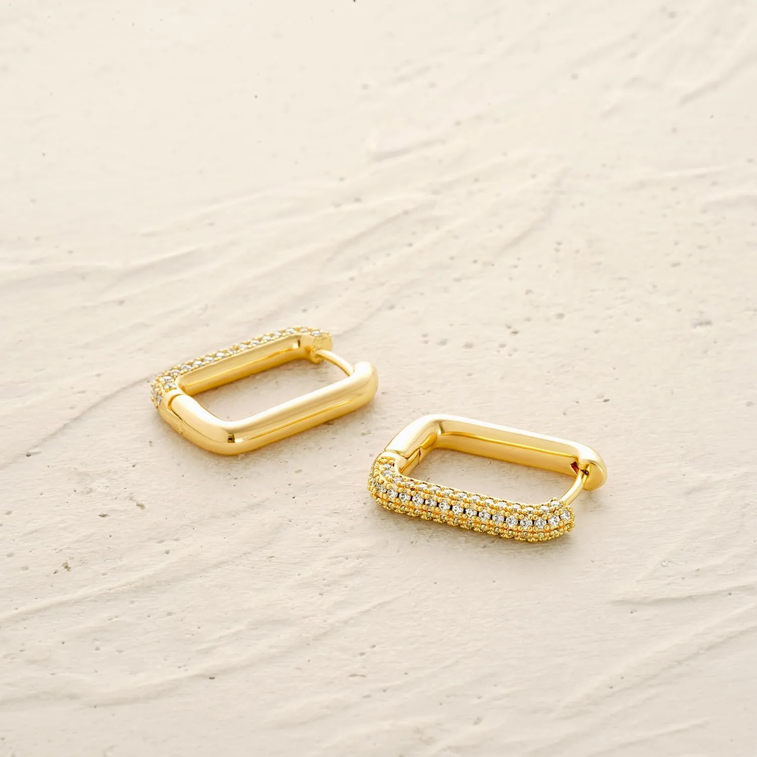 MYEARS Women Earrings Gold Huggie U Hoop 14K Gold Plated Small Simple Hypoallergenic Everyday Jewelry