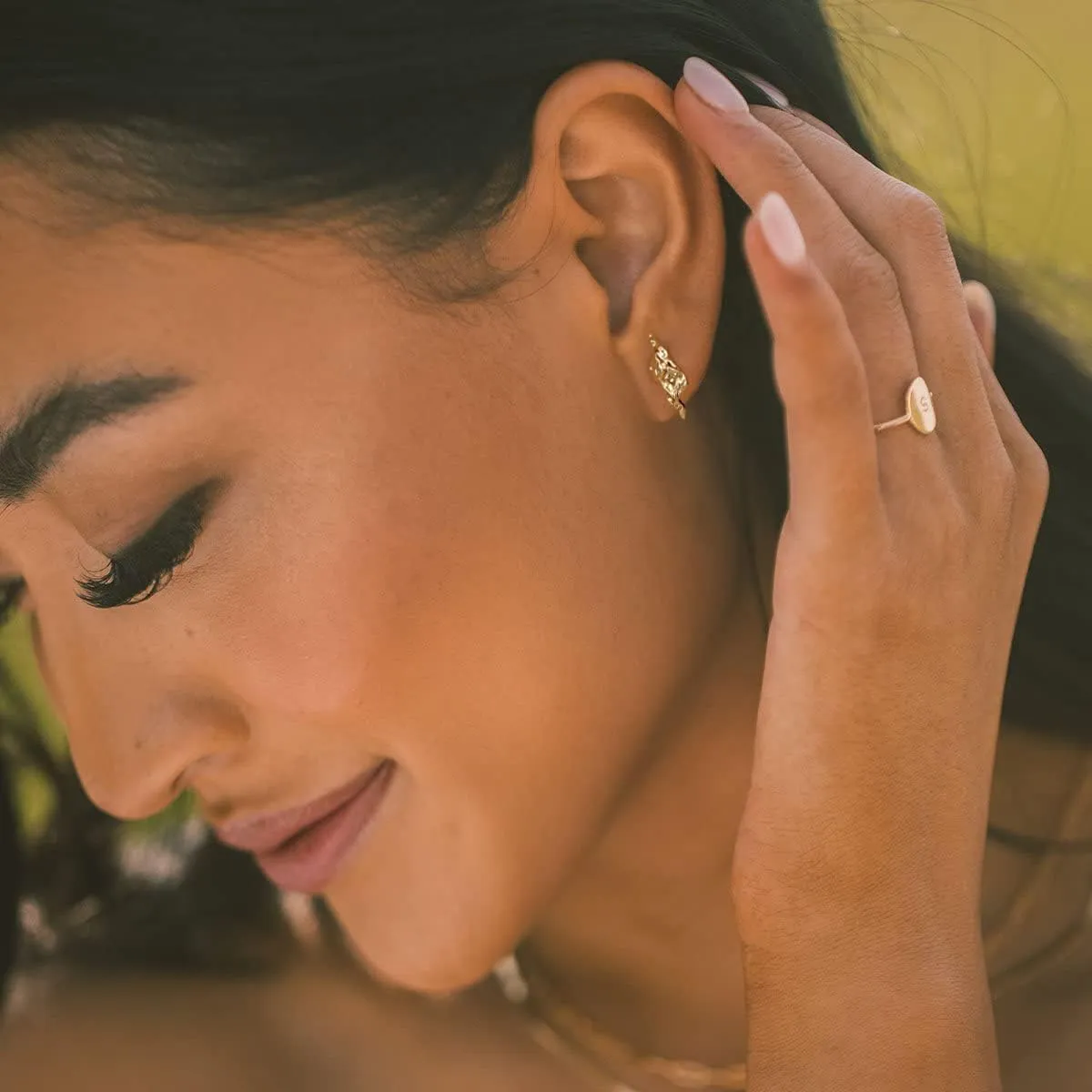MYEARS Women Earrings Gold Stud 14K Gold Plated Small Simple Hypoallergenic Everyday Jewelry