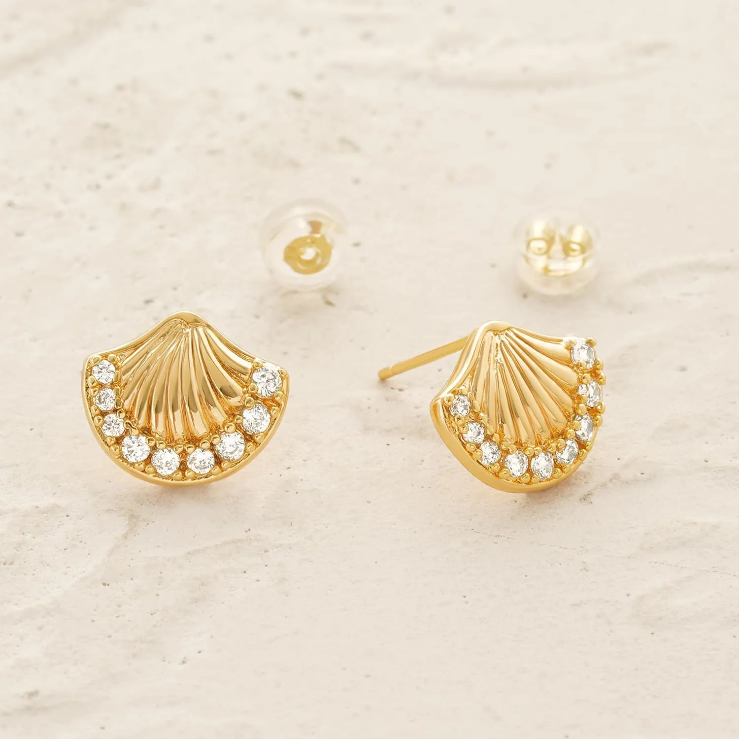 MYEARS Women Earrings Gold Stud 14K Gold Plated Small Simple Hypoallergenic Everyday Jewelry