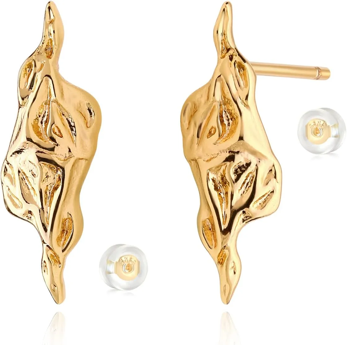 MYEARS Women Earrings Gold Stud 14K Gold Plated Small Simple Hypoallergenic Everyday Jewelry